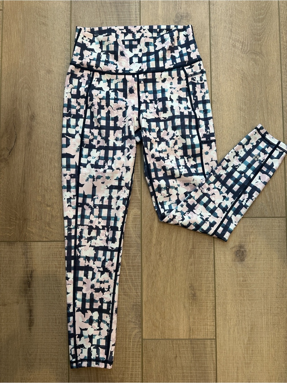 Sweaty Betty Super Sculpt Floral Leggings - Pink & Navy